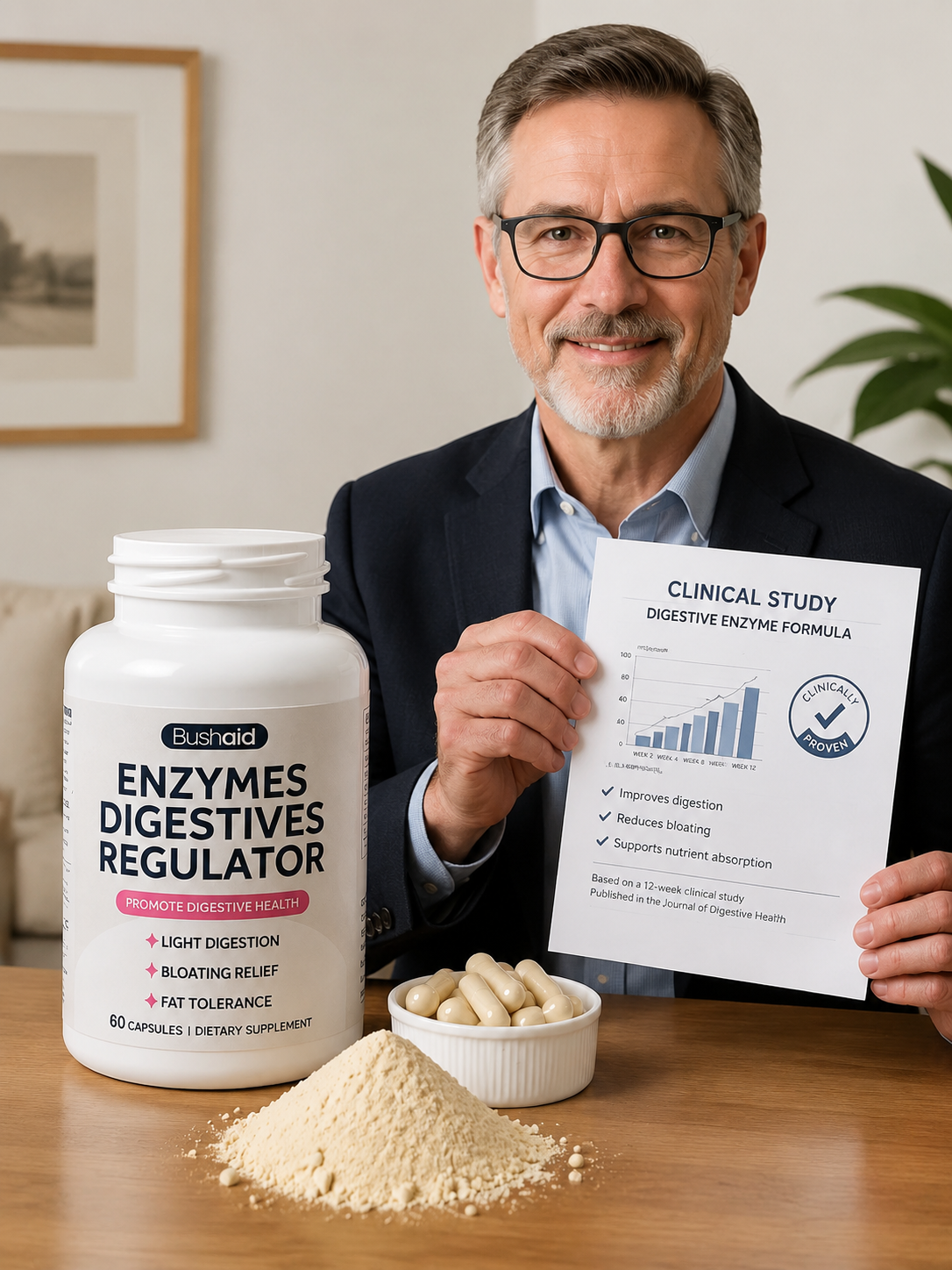 Bushaid Digestive enzyme support capsule Vascular Health