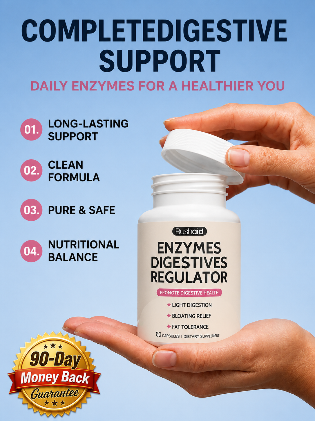 Bushaid Digestive enzyme support capsule Vascular Health